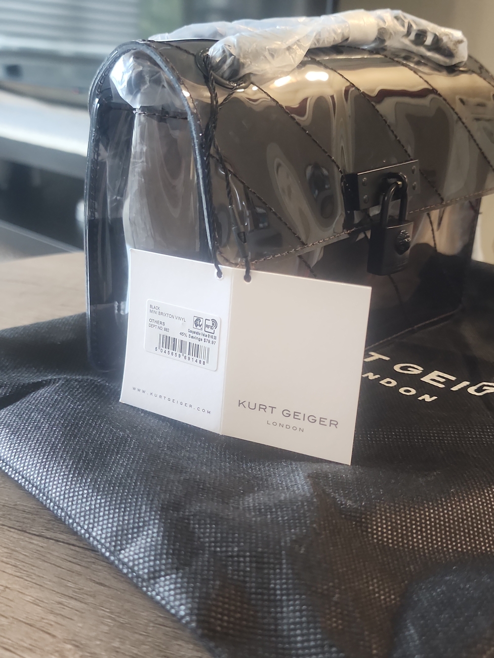 Womens Transparent Black Crossbody Bag - Picture 6 of 9